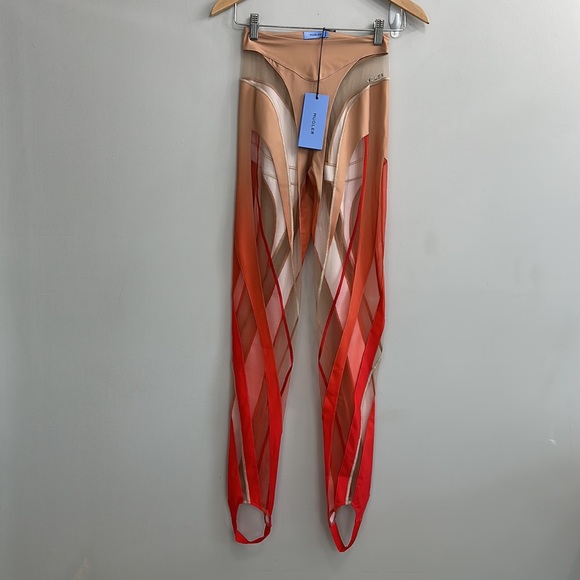 MUGLER Sheer Spiral Stirrup Leggings - Picture 5 of 12